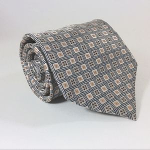 DICAPRI blue silver geometric silk tie